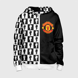 Детская толстовка на молнии Манчестер Юнайтед текстура люди