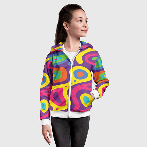 Детская толстовка на молнии Abstract tac / 3D-Белый – фото 4