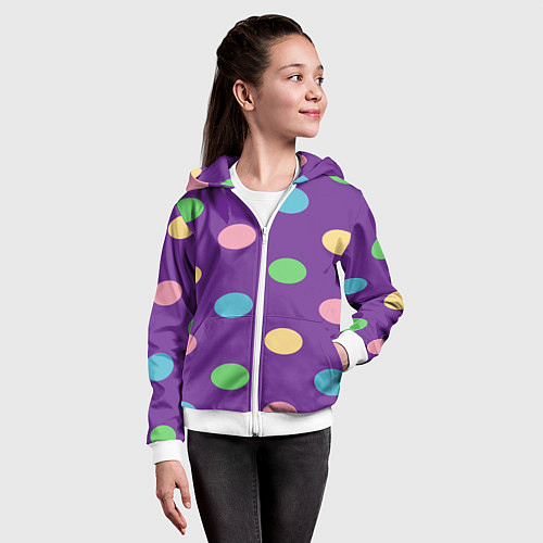 Детская толстовка на молнии Radius color / 3D-Белый – фото 4