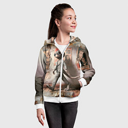 Толстовка на молнии детская Пришелец в костюме в полосочку, цвет: 3D-белый — фото 2