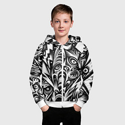 Толстовка на молнии детская Lightnings and faces - ai art fantasy, цвет: 3D-белый — фото 2