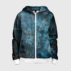 Толстовка на молнии детская Абстракция - dark blue, цвет: 3D-белый