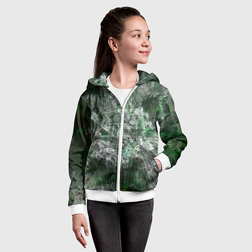 Детская толстовка на молнии Абстракция - acid boom / 3D-Белый – фото 4