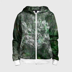 Толстовка на молнии детская Абстракция - acid boom, цвет: 3D-белый