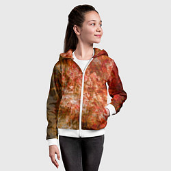 Толстовка на молнии детская Абстракция - bright red, цвет: 3D-белый — фото 2