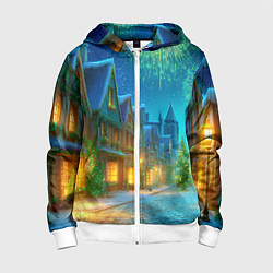 Детская толстовка на молнии Праздничный новогодний салют