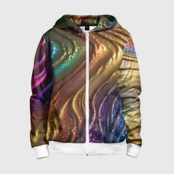 Толстовка на молнии детская Сморщенные складочки жидкости, цвет: 3D-белый