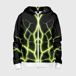 Толстовка на молнии детская Color green black, цвет: 3D-белый