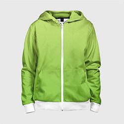 Толстовка на молнии детская Color lime green, цвет: 3D-белый