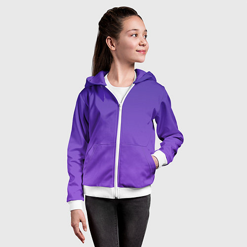 Детская толстовка на молнии The color is purple / 3D-Белый – фото 4