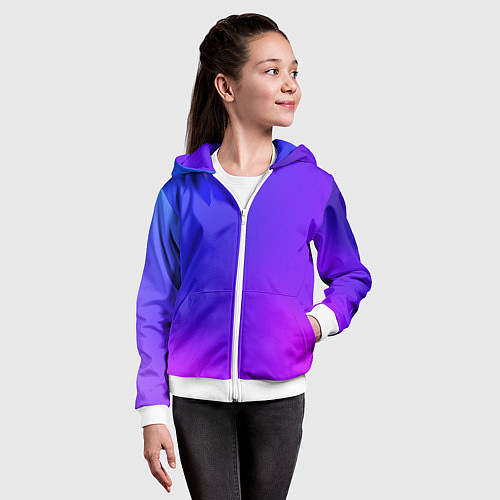 Детская толстовка на молнии Color multicolored gradient / 3D-Белый – фото 4