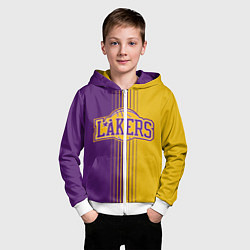 Толстовка на молнии детская NBA Lakers LA, цвет: 3D-белый — фото 2
