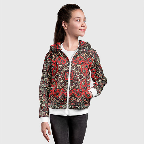 Детская толстовка на молнии Пыльный ковёр / 3D-Белый – фото 4