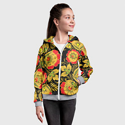 Толстовка на молнии детская Хохлома, цвет: 3D-меланж — фото 2