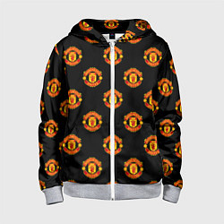 Толстовка на молнии детская Manchester United Pattern, цвет: 3D-меланж