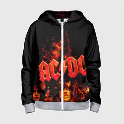 Детская толстовка на молнии AC/DC Flame