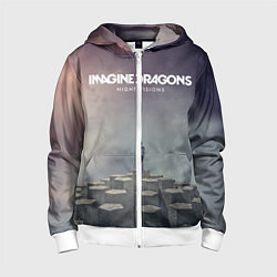 Толстовка на молнии детская Imagine Dragons: Night Visions, цвет: 3D-белый