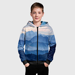 Толстовка на молнии детская Горы, цвет: 3D-черный — фото 2