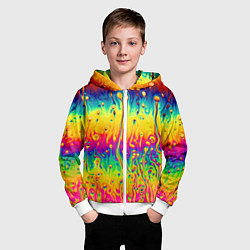 Толстовка на молнии детская Tie dye, цвет: 3D-белый — фото 2