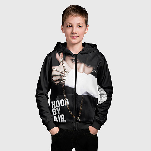 Детская толстовка на молнии BTS: Hood by air / 3D-Черный – фото 3
