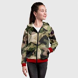 Толстовка на молнии детская Камуфляж, цвет: 3D-красный — фото 2
