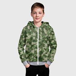 Толстовка на молнии детская Хаки, цвет: 3D-меланж — фото 2