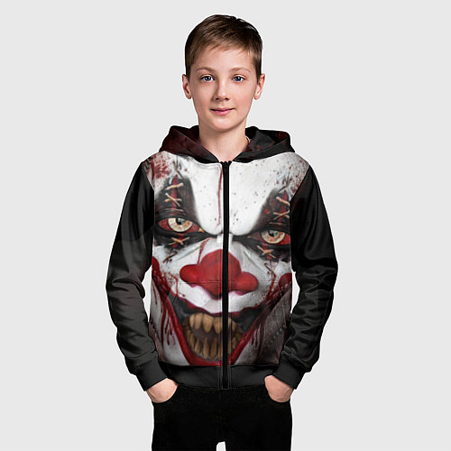 Детская толстовка на молнии Зомби клоун / 3D-Черный – фото 3