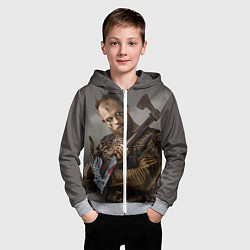 Толстовка на молнии детская Флоки, цвет: 3D-меланж — фото 2