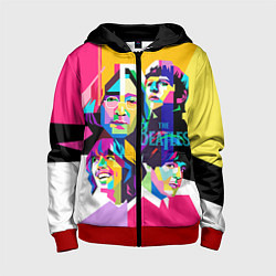 Толстовка на молнии детская The Beatles: Poly-art, цвет: 3D-красный
