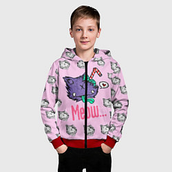 Толстовка на молнии детская Drop Dead: Meow, цвет: 3D-красный — фото 2
