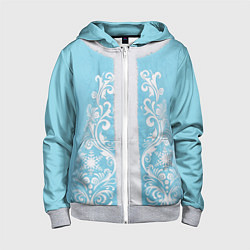 Толстовка на молнии детская Снегурочка, цвет: 3D-меланж