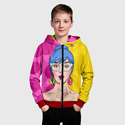Толстовка на молнии детская POP ART, цвет: 3D-красный — фото 2