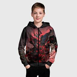 Толстовка на молнии детская Shadow Fiend, цвет: 3D-черный — фото 2