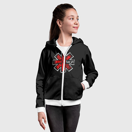 Детская толстовка на молнии RHCP Symbol / 3D-Белый – фото 4