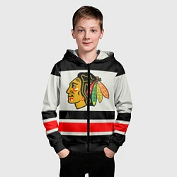 Толстовка на молнии детская Chicago Blackhawks, цвет: 3D-черный — фото 2