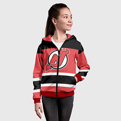 Толстовка на молнии детская New Jersey Devils, цвет: 3D-красный — фото 2