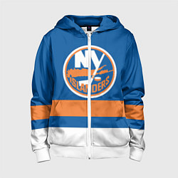 Толстовка на молнии детская New York Islanders, цвет: 3D-белый