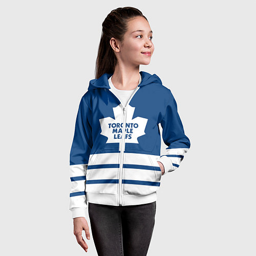 Детская толстовка на молнии Toronto Maple Leafs / 3D-Белый – фото 4