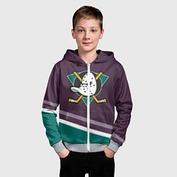 Толстовка на молнии детская Anaheim Ducks Selanne, цвет: 3D-меланж — фото 2