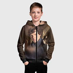 Толстовка на молнии детская Бенедикт Камбербэтч 1, цвет: 3D-черный — фото 2