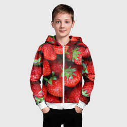 Толстовка на молнии детская Клубничная, цвет: 3D-белый — фото 2