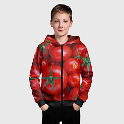 Толстовка на молнии детская Томатная, цвет: 3D-черный — фото 2