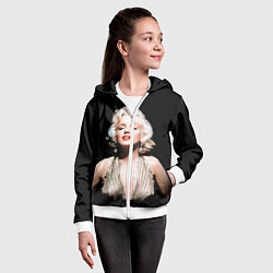 Толстовка на молнии детская Мерлин Монро 2, цвет: 3D-белый — фото 2