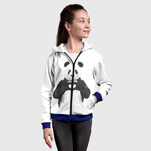 Детская толстовка на молнии Panda Love / 3D-Синий – фото 4