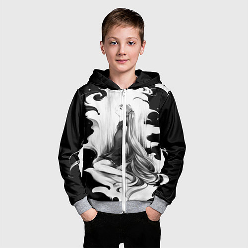 Детская толстовка на молнии Hatsune Miku / 3D-Меланж – фото 3