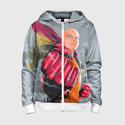 Толстовка на молнии детская One Punch Man Fist, цвет: 3D-белый