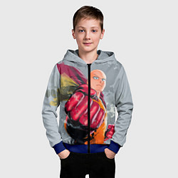 Толстовка на молнии детская One Punch Man Fist, цвет: 3D-синий — фото 2