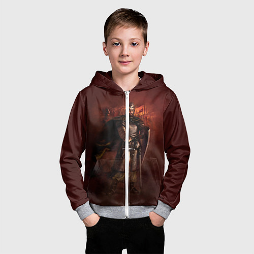 Детская толстовка на молнии Русский богатырь / 3D-Меланж – фото 3