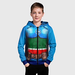 Толстовка на молнии детская Капитан Татарстан, цвет: 3D-синий — фото 2