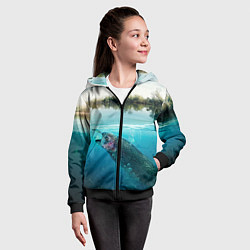 Толстовка на молнии детская Рыбалка на спиннинг, цвет: 3D-черный — фото 2